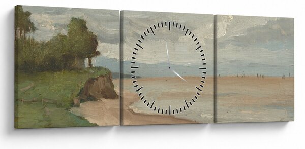 Obraz - Jean-Baptiste-Camille Corot, Beach Near Etretat, reprodukcia (s hodinami) (90x30 cm)