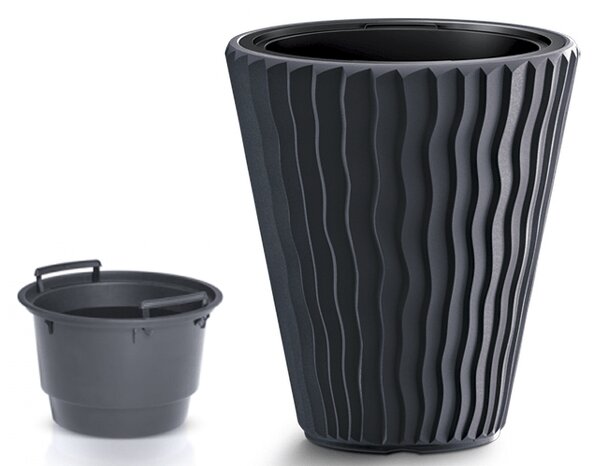 Plastový kvetináč DBSP300 29,7 cm - antracit