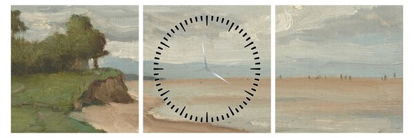 Obraz - Jean-Baptiste-Camille Corot, Beach Near Etretat, reprodukcia (s hodinami) (90x30 cm)