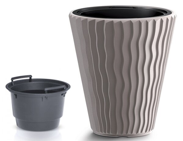 Plastový kvetináč DBSP400 39 cm - mocca