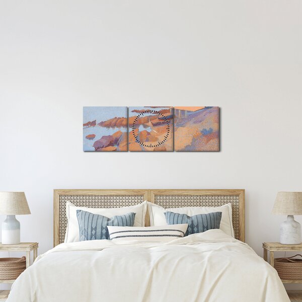 Obraz - Henri Edmond Cross, Calanque des Antibois, reprodukcia (s hodinami) (90x30 cm)