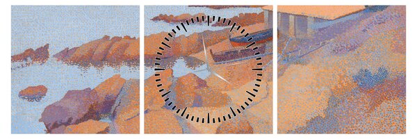 Obraz - Henri Edmond Cross, Calanque des Antibois, reprodukcia (s hodinami) (90x30 cm)