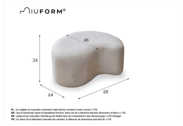 Hnedý taburet z textílie buklé Miuf – Miuform