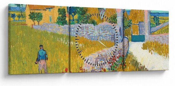 Obraz - Vincent van Gogh, Farmhouse in Provence, reprodukcia (s hodinami) (90x30 cm)