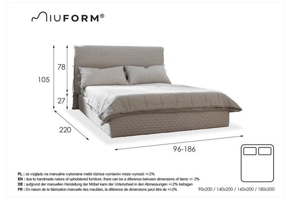 Béžová čalúnená jednolôžková posteľ s úložným priestorom s roštom 90x200 cm Sleepy Luna – Miuform