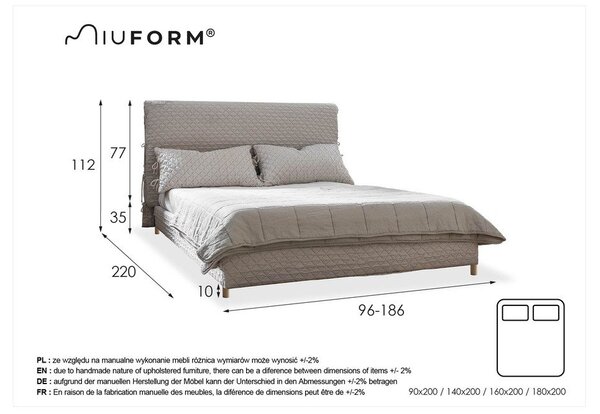 Béžová čalúnená jednolôžková posteľ s roštom 90x200 cm Sleepy Luna – Miuform