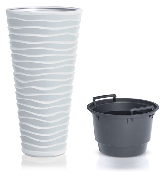 Plastový kvetináč DPSA300 29,6 cm - biela