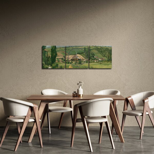 Obraz - Camille Pissarro, Landscape at Les Pâtis, Pontoise, reprodukcia (s hodinami) (90x30 cm)