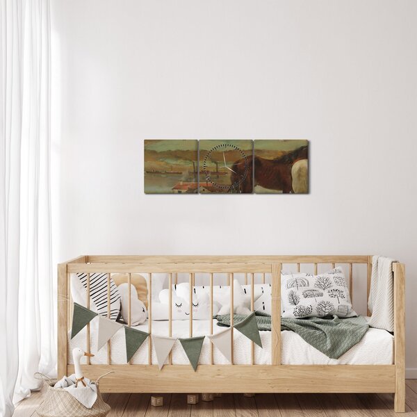 Obraz - Edgar Degas, Horses in a Meadow, reprodukcia (s hodinami) (90x30 cm)