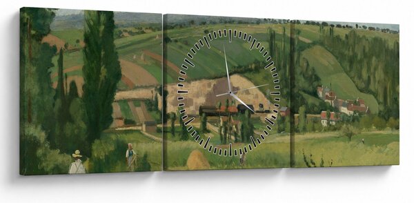 Obraz - Camille Pissarro, Landscape at Les Pâtis, Pontoise, reprodukcia (s hodinami) (90x30 cm)
