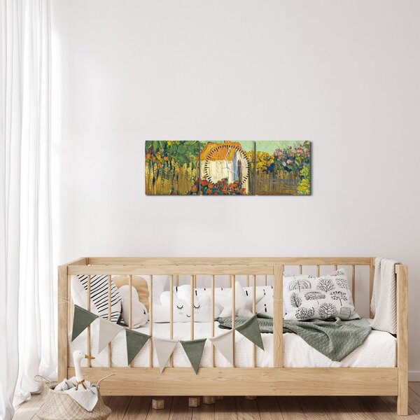 Obraz - Imitator of Vincent van Gogh, Landscape, reprodukcia (s hodinami) (90x30 cm)