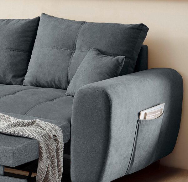 ROHOVÁ SEDAČKA, textil, antracitová MID.YOU - Sedačky, Online Only