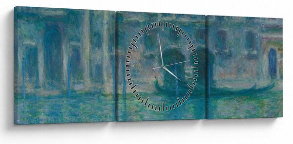 Obraz - Claude Monet, Palazzo da Mula, Venice, reprodukcia (s hodinami) (90x30 cm)