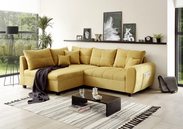 ROHOVÁ SEDACIA SÚPRAVA, textil, kompozitné drevo, žltá MID.YOU - Sedačky, Online Only