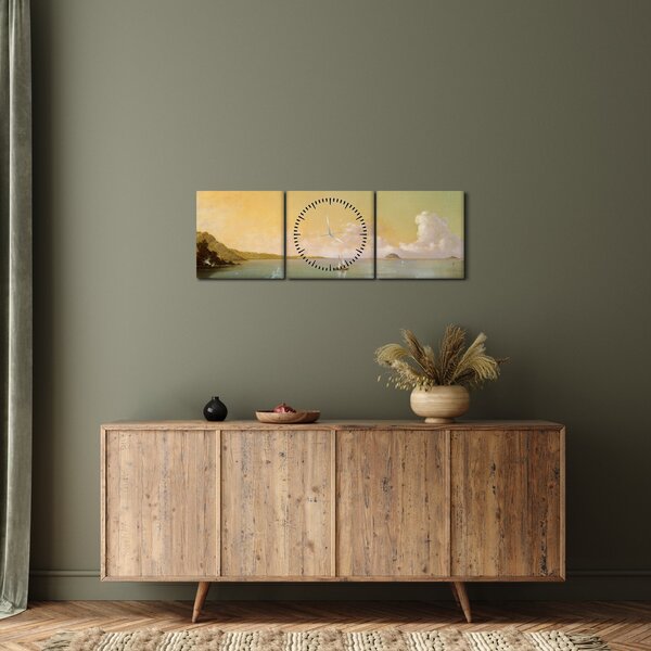 Obraz - Martin Johnson Heade, Rio de Janeiro Bay, reprodukcia (s hodinami) (90x30 cm)