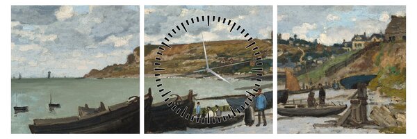 Obraz - Claude Monet, Sainte Adresse, reprodukcia (s hodinami) (90x30 cm)