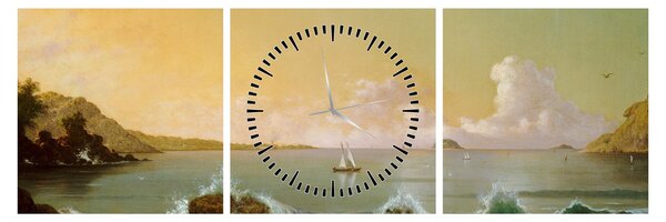 Obraz - Martin Johnson Heade, Rio de Janeiro Bay, reprodukcia (s hodinami) (90x30 cm)