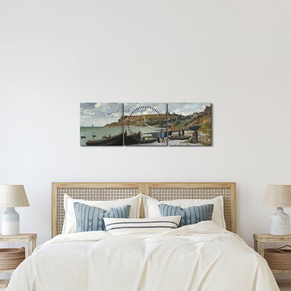 Obraz - Claude Monet, Sainte Adresse, reprodukcia (s hodinami) (90x30 cm)