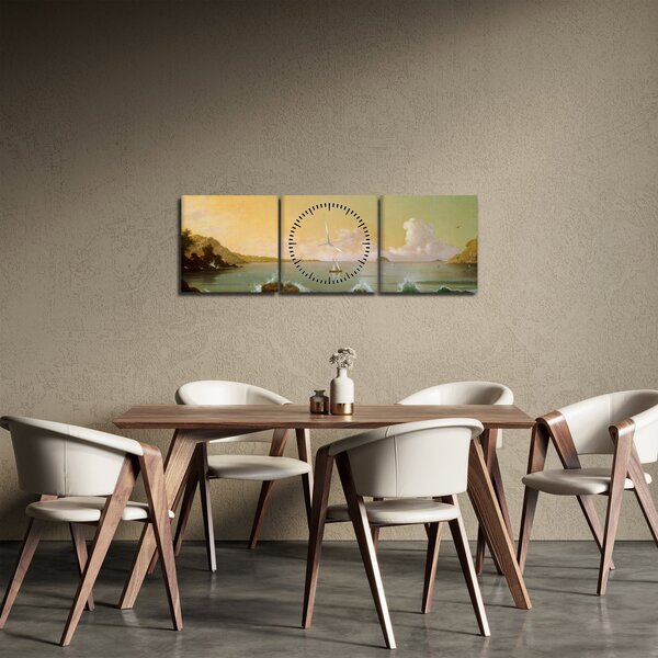 Obraz - Martin Johnson Heade, Rio de Janeiro Bay, reprodukcia (s hodinami) (90x30 cm)