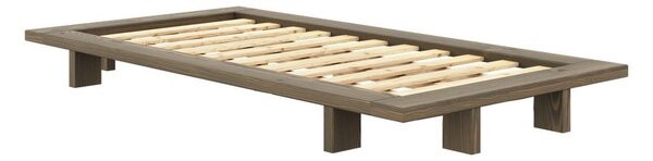 Hnedá jednolôžková posteľ z borovicového dreva s roštom 90x200 cm Japan – Karup Design