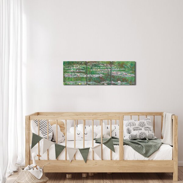 Obraz - Claude Monet, The Japanese Footbridge, reprodukcia (s hodinami) (90x30 cm)