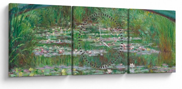 Obraz - Claude Monet, The Japanese Footbridge, reprodukcia (s hodinami) (90x30 cm)