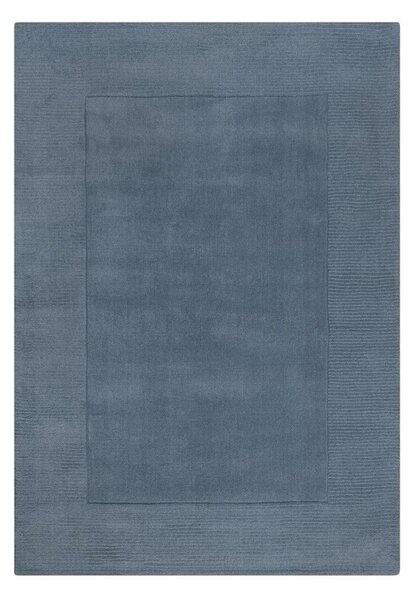 Tmavomodrý ručne tkaný vlnený koberec 120x170 cm Textured Wool Border – Flair Rugs