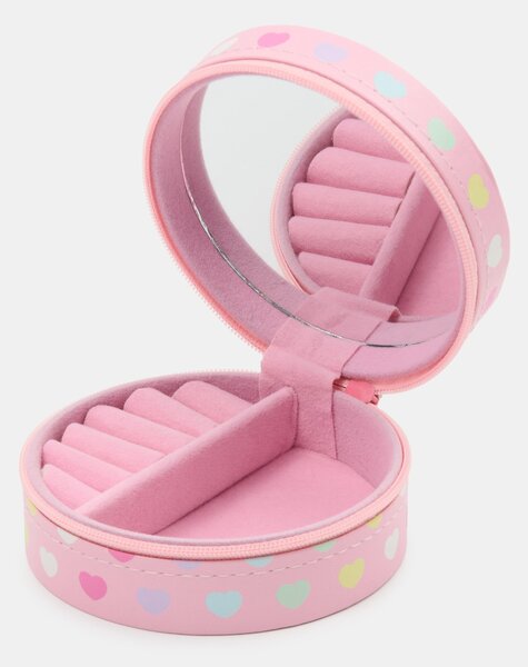 Sinsay - Šperkovnica z imitácie kože s priehradkami a zrkadielkom Hello Kitty - ružová