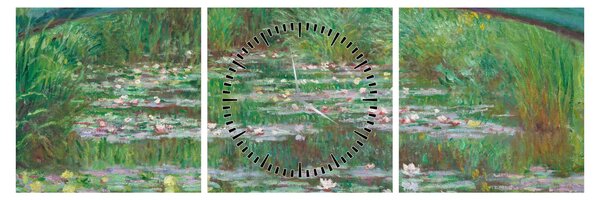 Obraz - Claude Monet, The Japanese Footbridge, reprodukcia (s hodinami) (90x30 cm)
