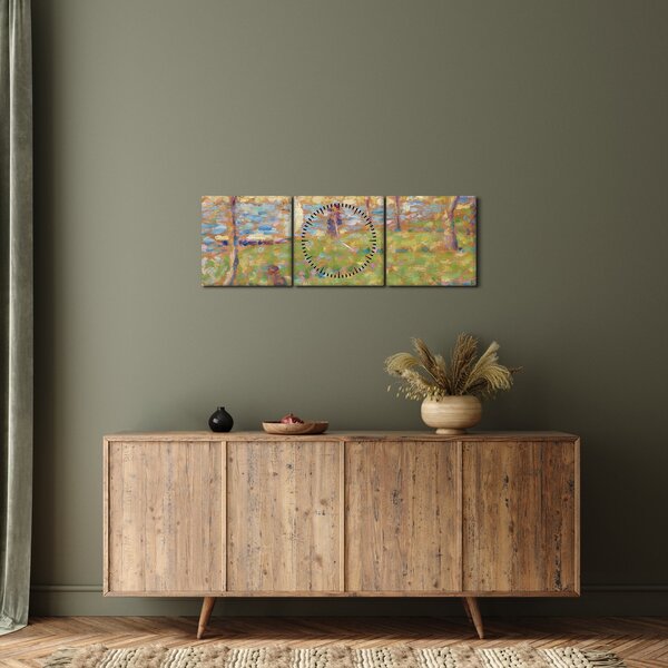 Obraz - Georges Seurat, Study for "La Grande Jatte", reprodukcia (s hodinami) (90x30 cm)