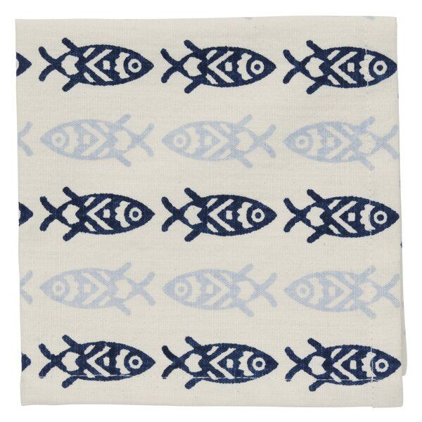 Bavlnený obrúsok Blue Fishes – set 4 ks