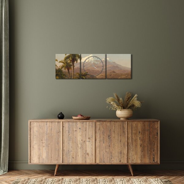 Obraz - Frederic Edwin Church, Tamaca Palms, reprodukcia (s hodinami) (90x30 cm)
