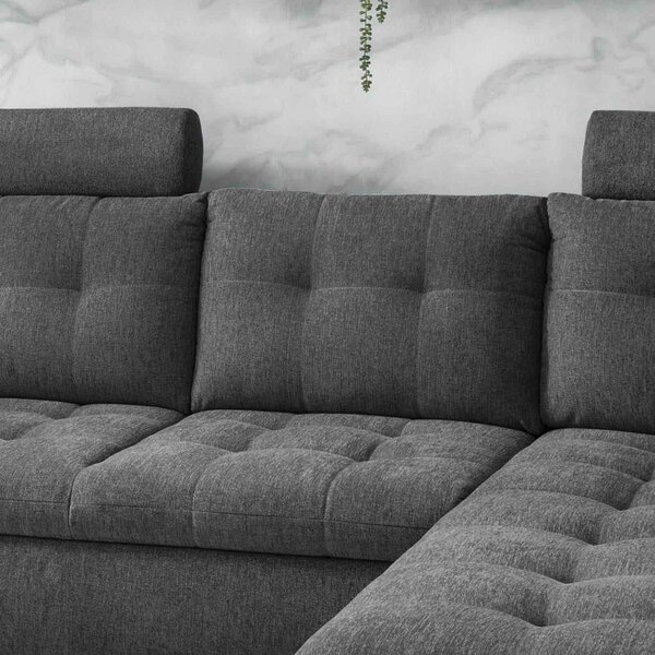 ROHOVÁ SEDAČKA, textil, kompozitné drevo, antracitová MID.YOU - Sedačky, Online Only