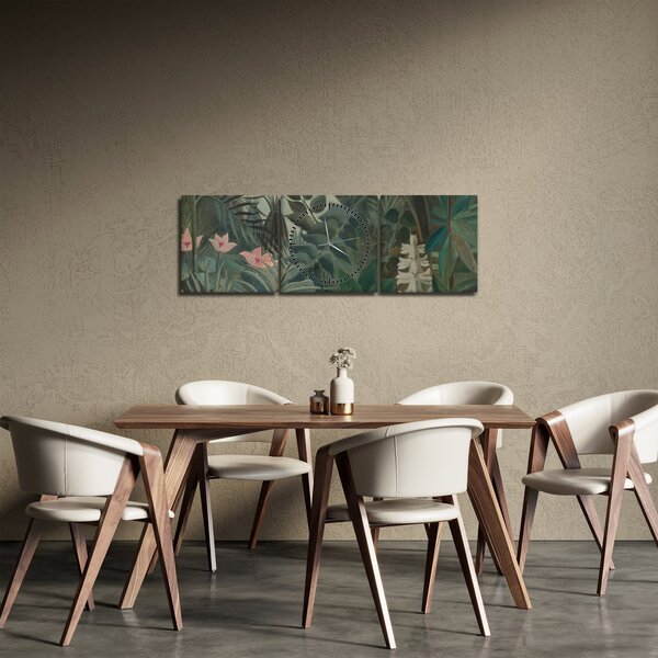 Obraz - Henri Rousseau, The Equatorial Jungle, reprodukcia (s hodinami) (90x30 cm)