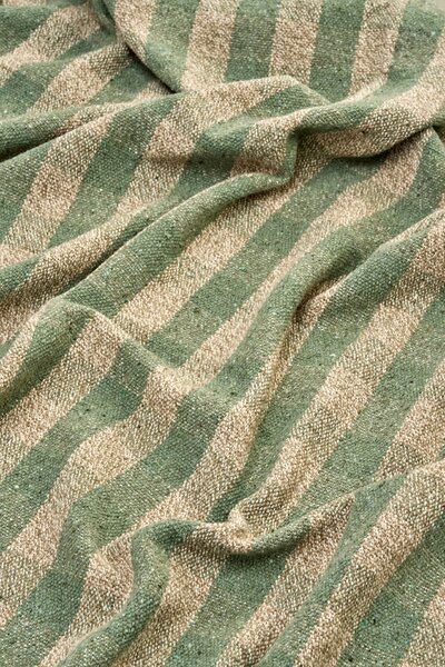 Prehoz z recyklovanej bavlny Checked Green 125 × 175 cm