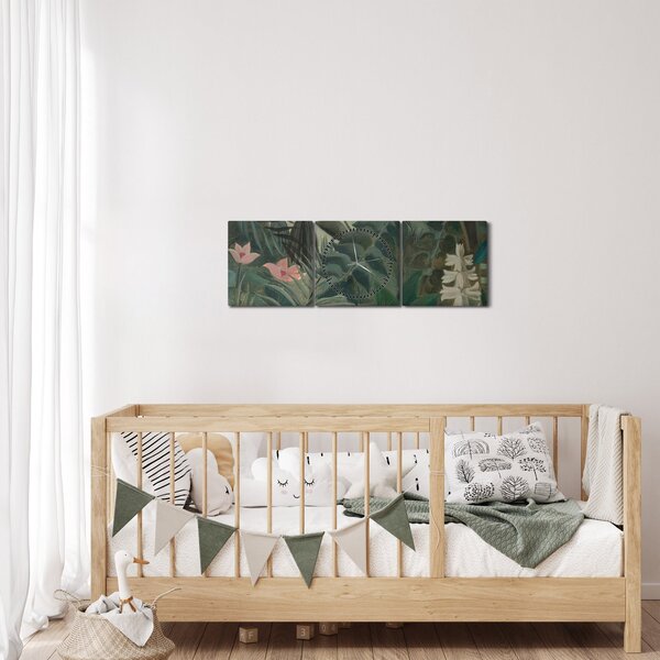Obraz - Henri Rousseau, The Equatorial Jungle, reprodukcia (s hodinami) (90x30 cm)
