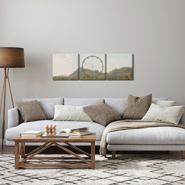 Obraz - Simon Denis, View Near Naples, reprodukcia (s hodinami) (90x30 cm)