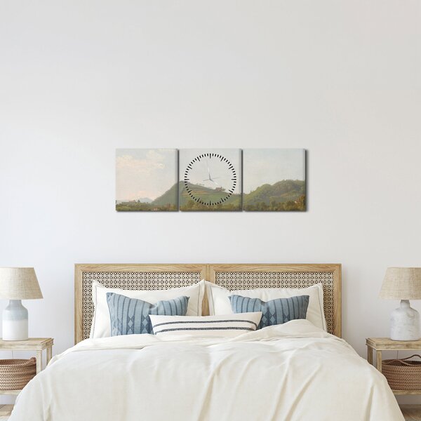 Obraz - Simon Denis, View Near Naples, reprodukcia (s hodinami) (90x30 cm)