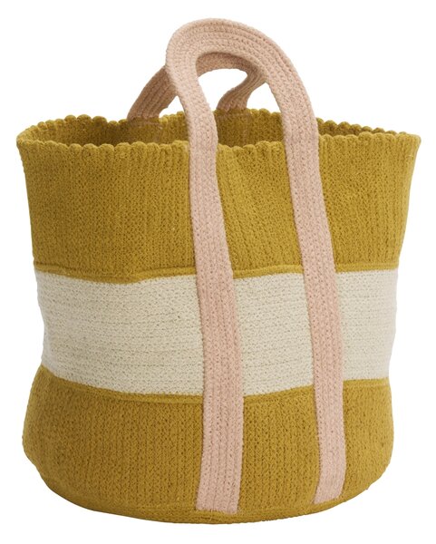 Úložný bavlnený kôš Mustard/Pink