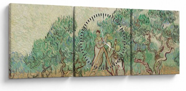 Obraz - Vincent van Gogh, The Olive Orchard, reprodukcia (s hodinami) (90x30 cm)