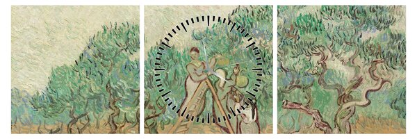 Obraz - Vincent van Gogh, The Olive Orchard, reprodukcia (s hodinami) (90x30 cm)
