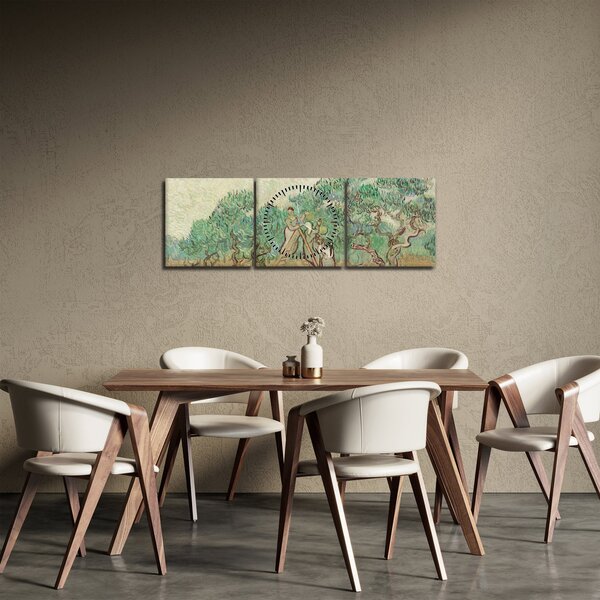 Obraz - Vincent van Gogh, The Olive Orchard, reprodukcia (s hodinami) (90x30 cm)
