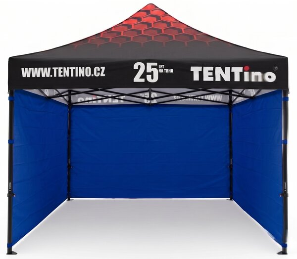 TENTino PROMO nožnicový stan 3x3 m STEEL s potlačenou STRECHOU Farba opláštenia: 10A - HNEDÁ, Počet bočních plachet: konstrukce + střecha TENTino + 1x boční strana