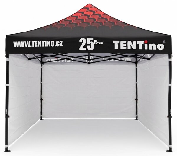TENTino PROMO nožnicový stan 3x3 m STEEL s potlačenou STRECHOU Farba opláštenia: 10A - HNEDÁ, Počet bočních plachet: konstrukce + střecha TENTino + 1x boční strana