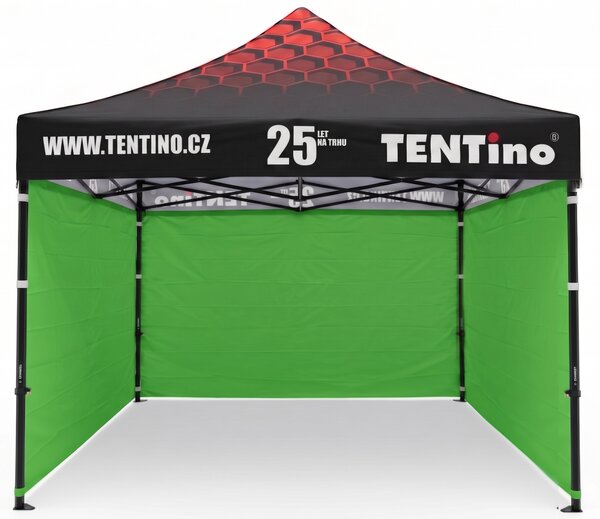 TENTino PROMO nožnicový stan 3x3 m STEEL s potlačenou STRECHOU Farba opláštenia: 10A - HNEDÁ, Počet bočních plachet: konstrukce + střecha TENTino + 1x boční strana