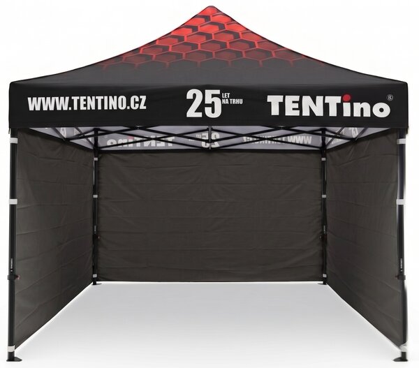 TENTino PROMO nožnicový stan 3x3 m STEEL s potlačenou STRECHOU Farba opláštenia: 10A - HNEDÁ, Počet bočních plachet: konstrukce + střecha TENTino + 1x boční strana