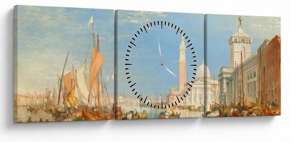 Obraz - Joseph Mallord William Turner, Venice the Dogana and San Giorgio Maggiore, reprodukcia (s hodinami) (90x30 cm)
