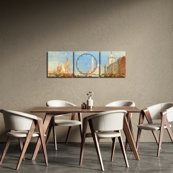 Obraz - Joseph Mallord William Turner, Venice the Dogana and San Giorgio Maggiore, reprodukcia (s hodinami) (90x30 cm)