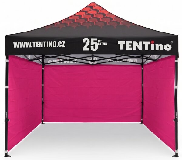 TENTino PROMO nožnicový stan 3x3 m STEEL s potlačenou STRECHOU Farba opláštenia: 10A - HNEDÁ, Počet bočních plachet: konstrukce + střecha TENTino + 1x boční strana