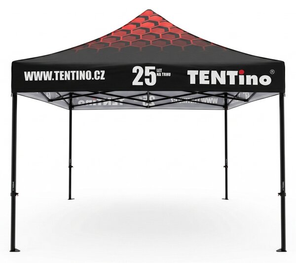 TENTino PROMO nožnicový stan 3x3 m STEEL s potlačenou STRECHOU Farba opláštenia: 10A - HNEDÁ, Počet bočních plachet: konstrukce + střecha TENTino + 1x boční strana